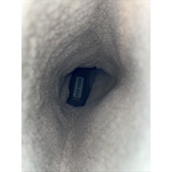 Steve Madden Tan Brown Suede Boots Mid-Calf Sz  6 M Lined Shearling Knit Cuff - Picture 15 of 16